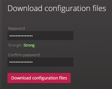 Abschnitt „Herunterladen von Konfigurationsdateien“ auf der Seite „Systemstatus“ im Synergis Appliance Portal.