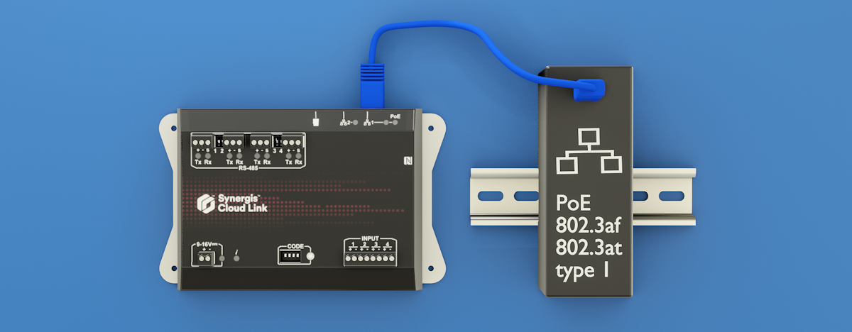 Synergis Cloud Link mit Stromversorgung von PoE.