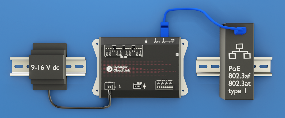 Synergis Cloud Link avec alimentation 12 VCC et PoE.