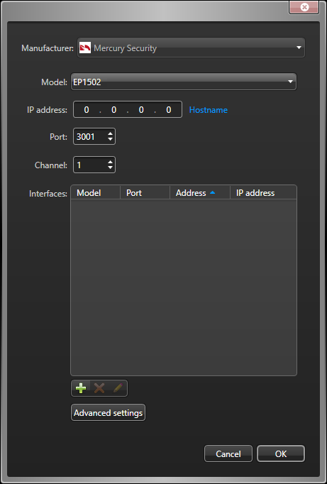 Dialogfeld, das im Config Tool beim Hinzufügen von Peripheriegeräten zu einer Synergis Cloud Link-Einheit geöffnet wird.