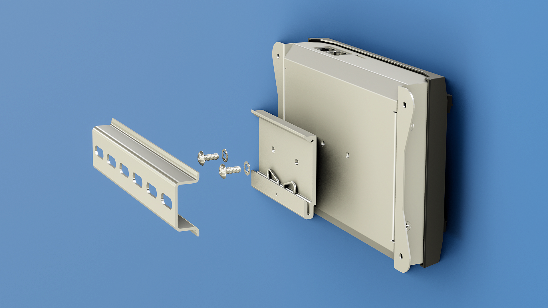 Attaching the DIN rail bracket to the Synergis Cloud Link