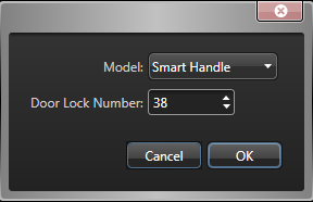 Dialog box that opens in Config Tool when adding a lock to a SimonsVoss Gateway node.